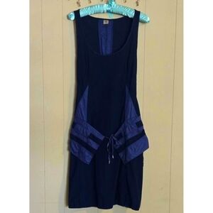 Indies Ladies Abstract Navy Blue Sleeveless Dress